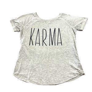 Dear Karma I Have List People You Missed Shirt L Gray Soft Stretch Short Sleeves